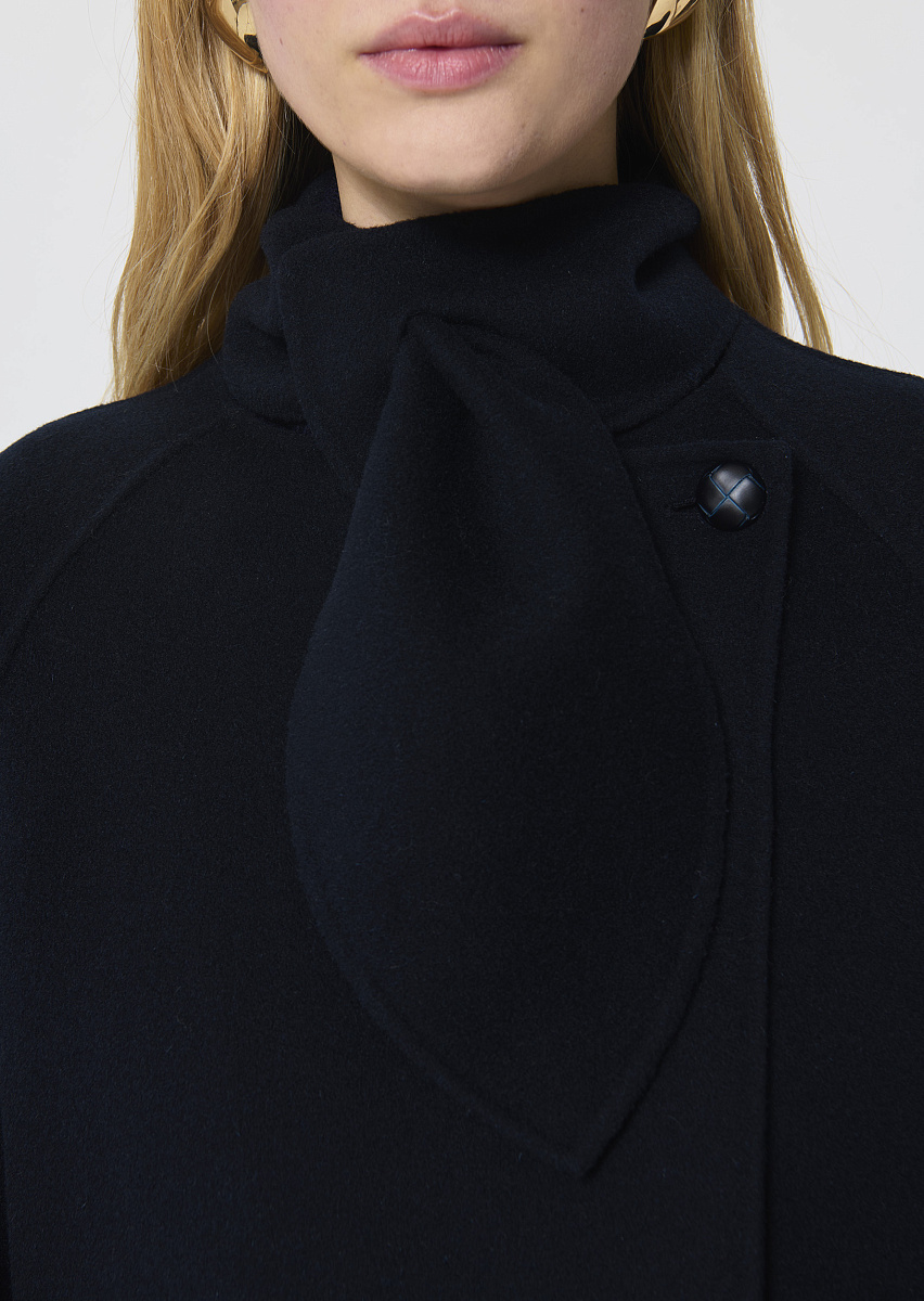 Mocca двустороннее темно-синее пальто