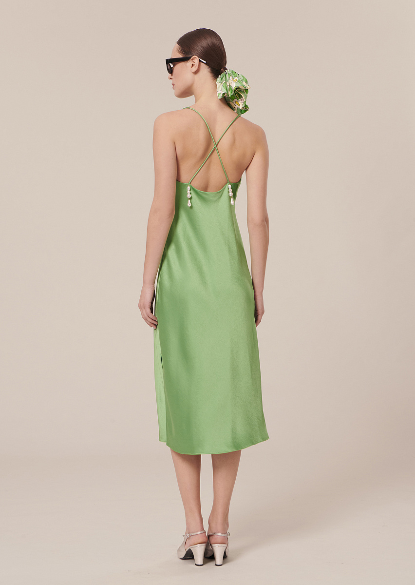 Reane зеленое платье из струящегося сатина