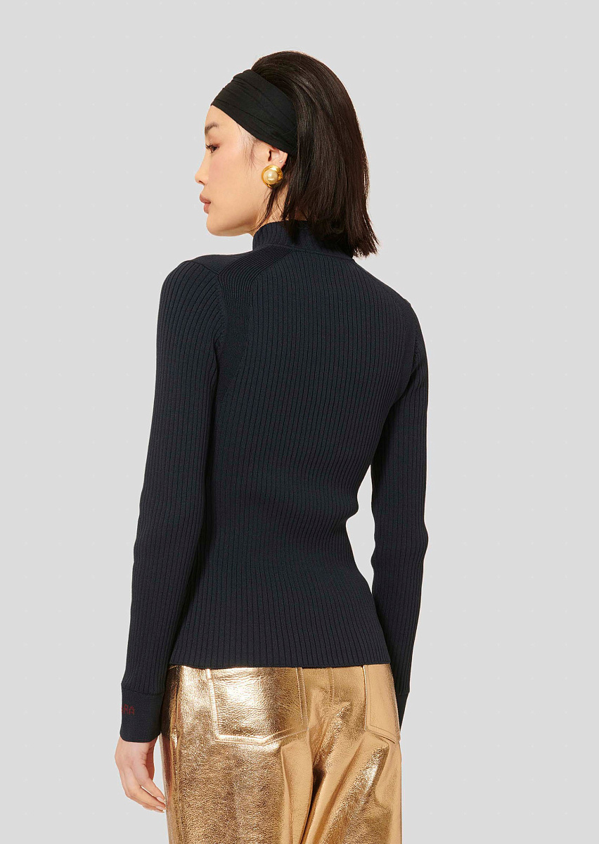 Prudie свитер в рубчик темно-синего цвета Prudie свитер в рубчик темно-синего цвета