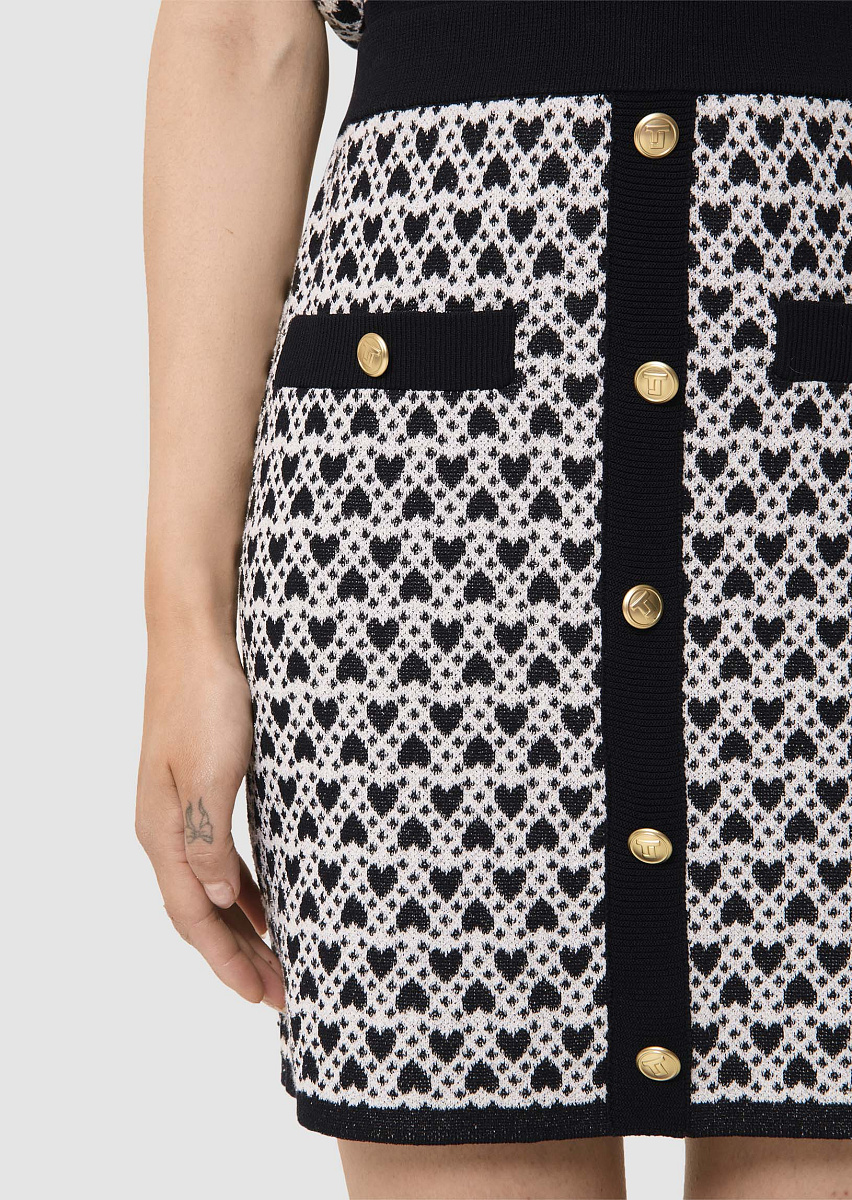 Jani юбка из хлопка цвета экрю с принтом в виде сердец