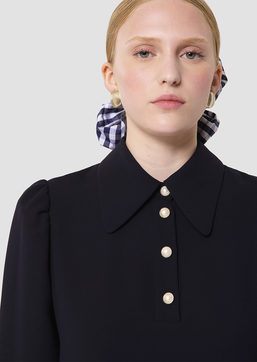 Rolfo платье из крепа темно-синего цвета