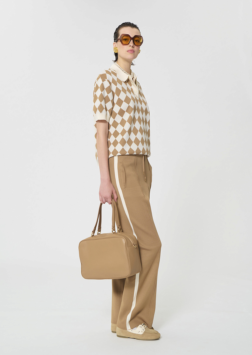 Tomaso бежевое поло из жаккарда