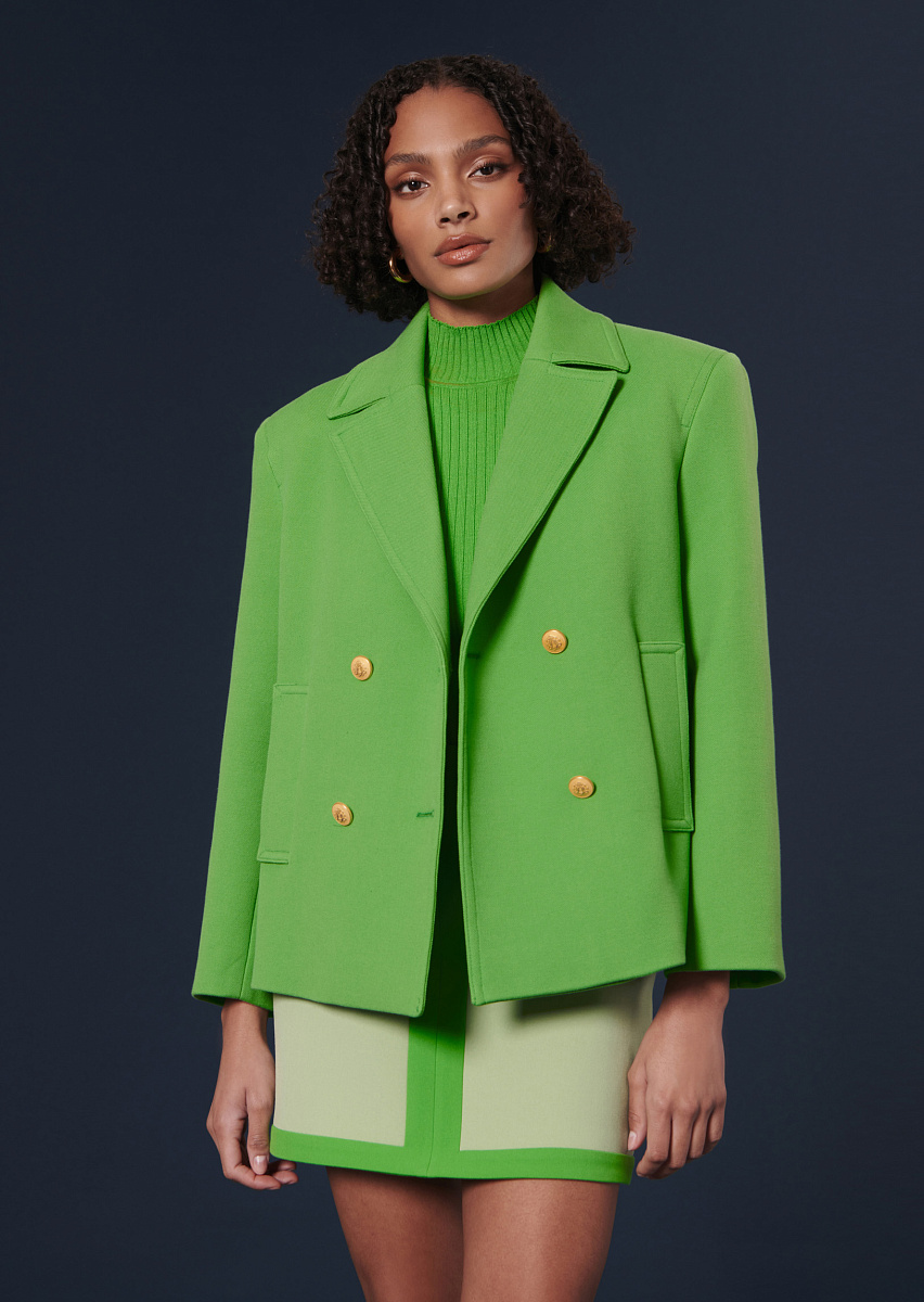Marcello зеленое пальто из двойной хлопчатобумажной ткани