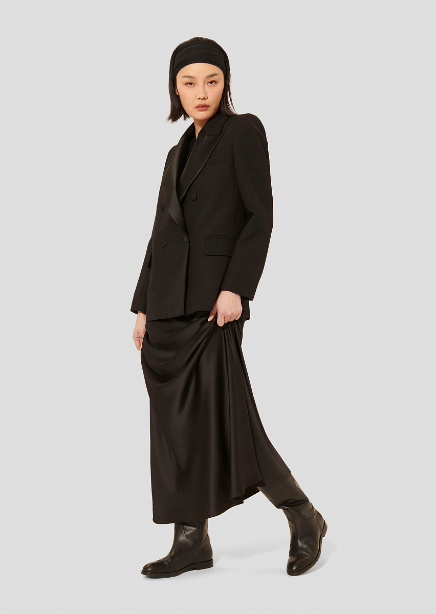 Jesta струящаяся черная юбка из атласа Jesta струящаяся черная юбка из атласа