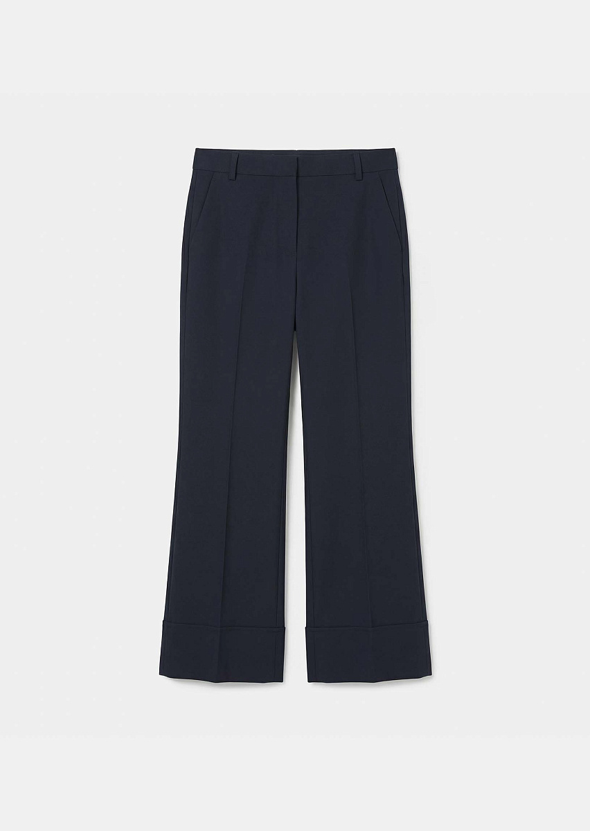 Pierre темно-синие брюки из ткани с зернистой текстурой