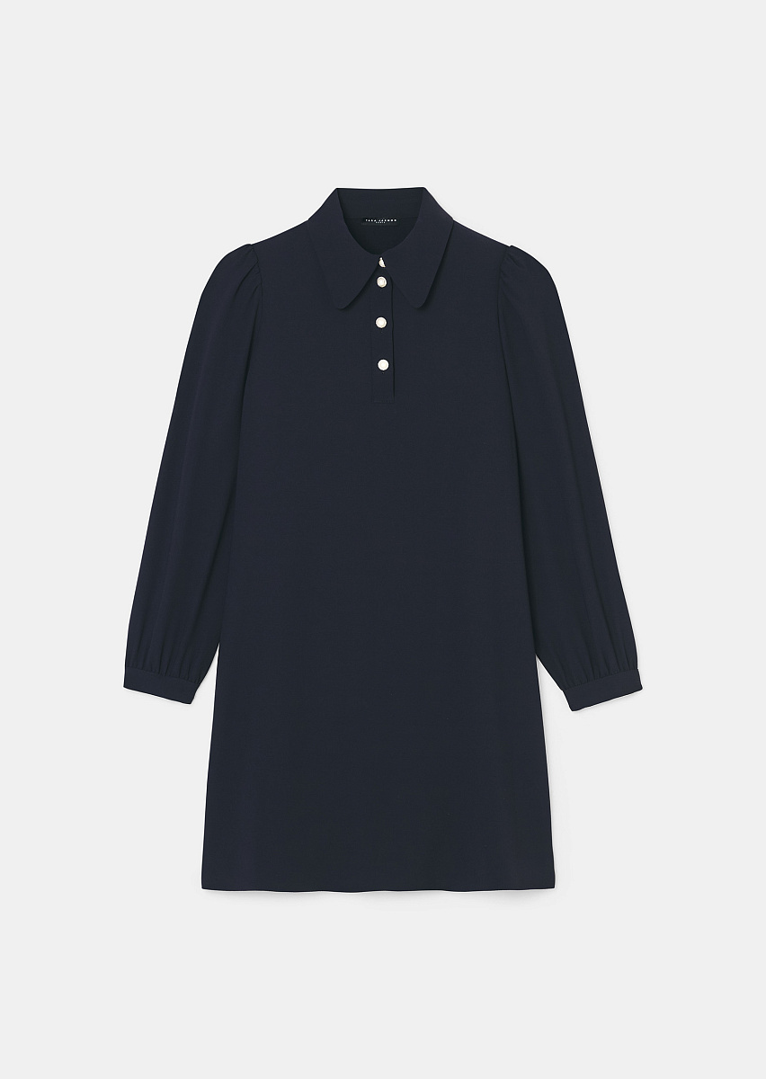 Платье из крепа темно-синего цвета Rolfo Платье из крепа темно-синего цвета Rolfo