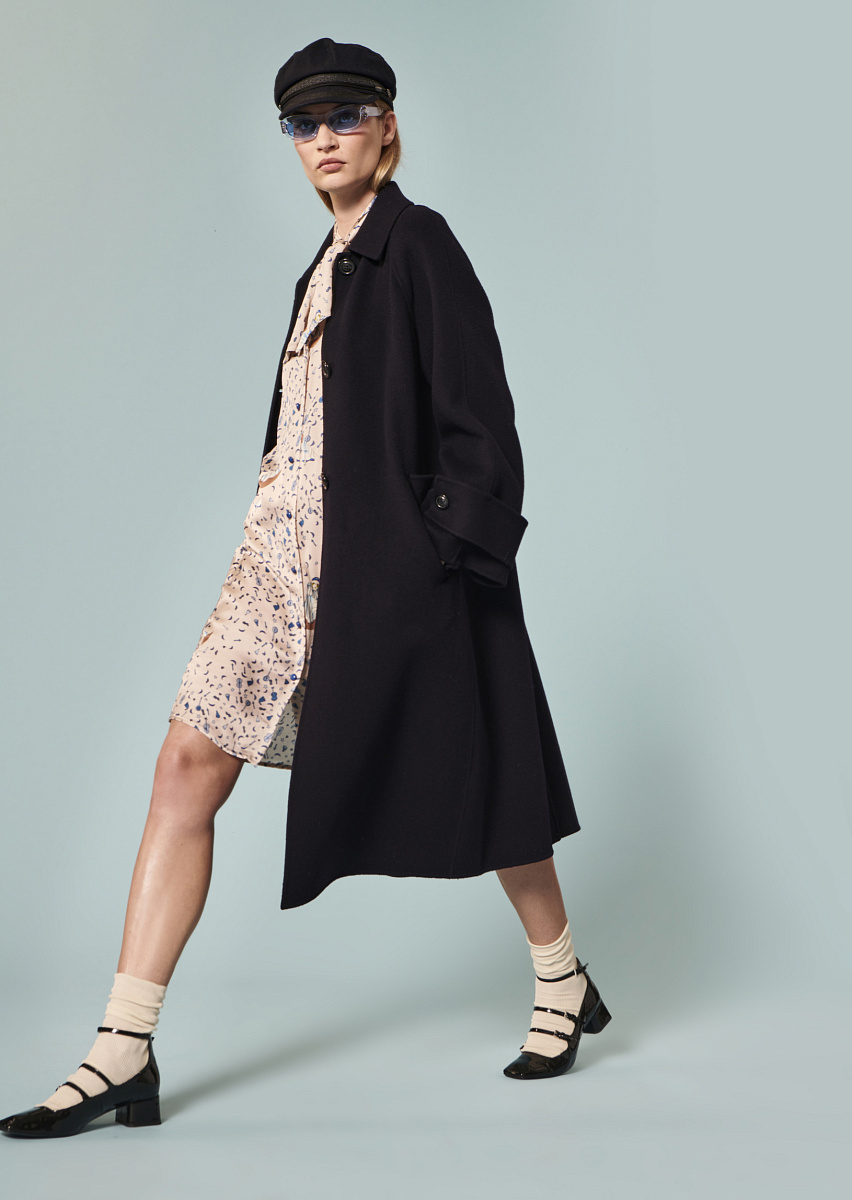 Maggy темно-синее пальто из двусторонней шерсти Maggy темно-синее пальто из двусторонней шерсти