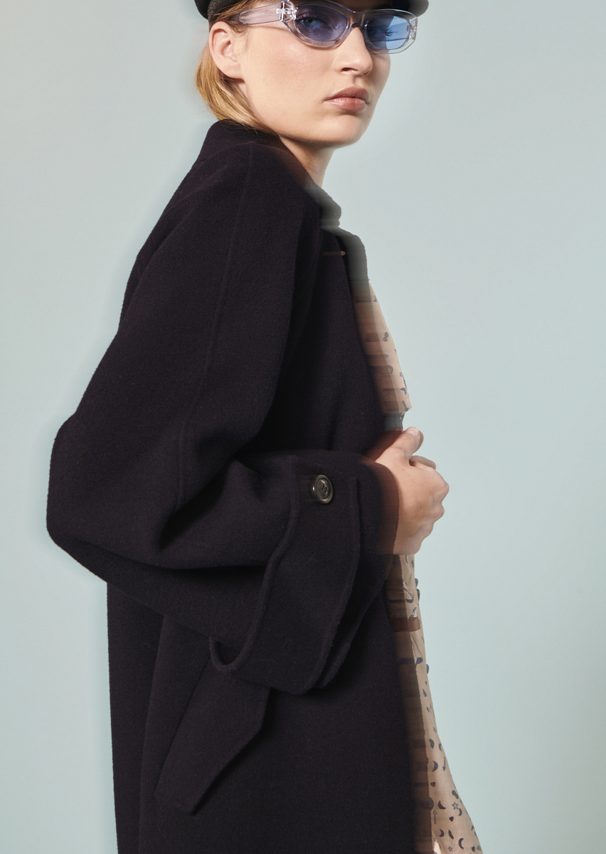 Maggy темно-синее пальто из двусторонней шерсти Maggy темно-синее пальто из двусторонней шерсти