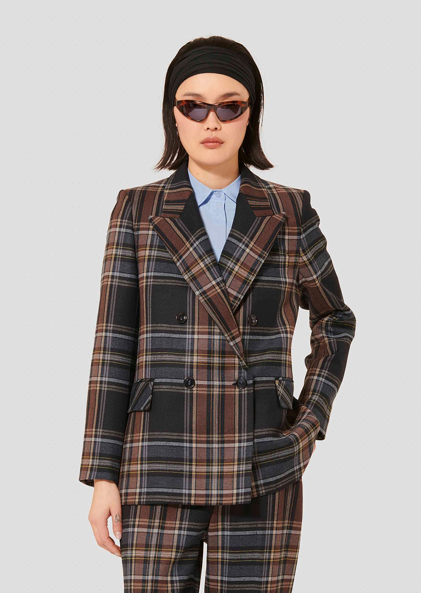 Темно-синий жакет в клетку Valson Темно-синий жакет в клетку Valson