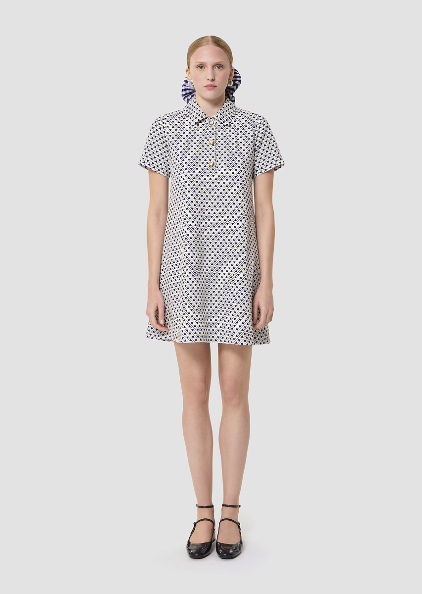 Платье Rory цвета экрю с принтом в виде сердец