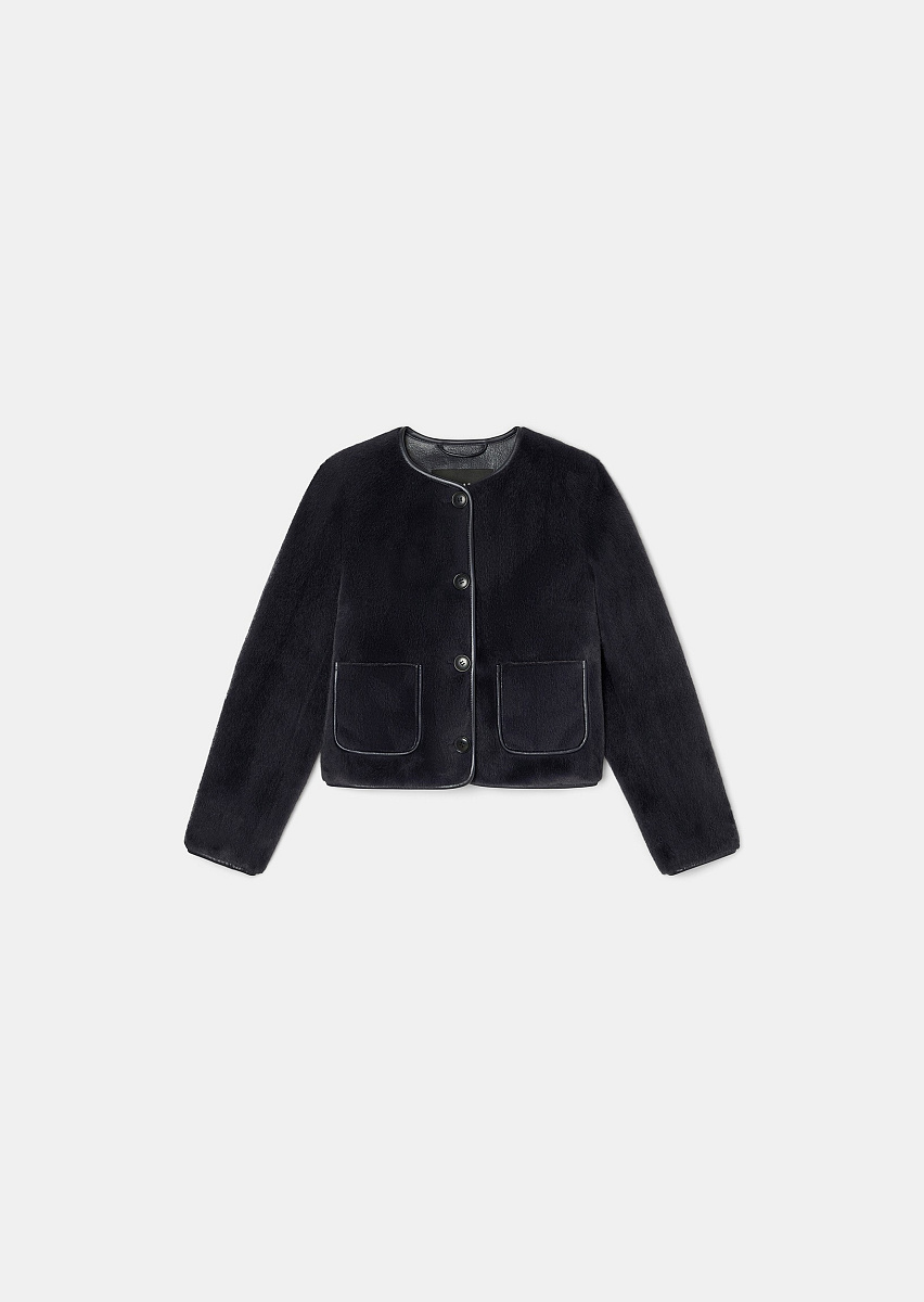 Темно-синяя куртка Venice из искусственного меха Темно-синяя куртка Venice из искусственного меха