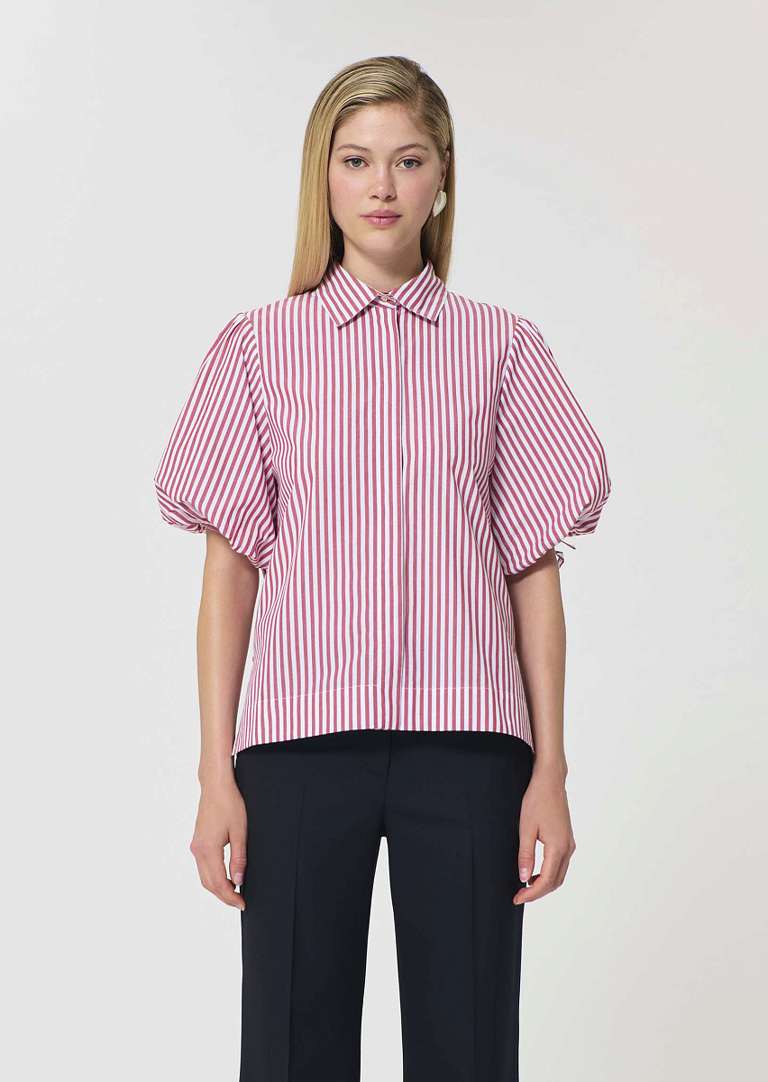 Caly розовая рубашка из поплина в полоску
