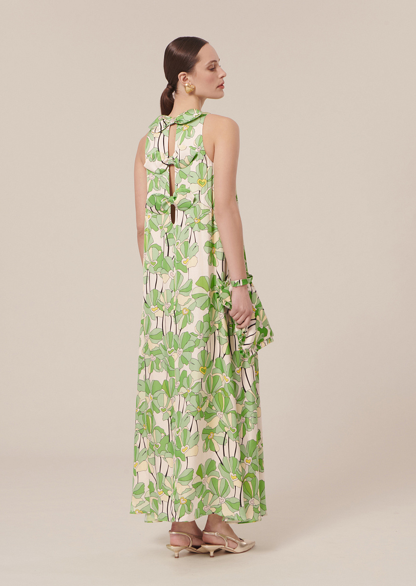 Roxanne зеленое платье с цветочным принтом
