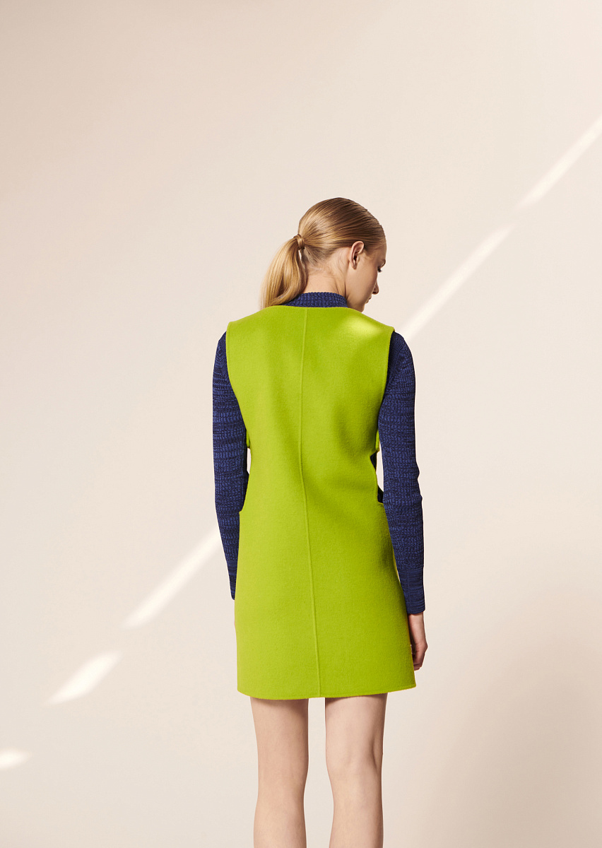 Roma зеленое платье из двусторонней шерсти