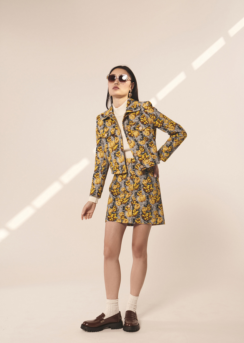 Javana серая юбка с цветочным принтом Javana серая юбка с цветочным принтом