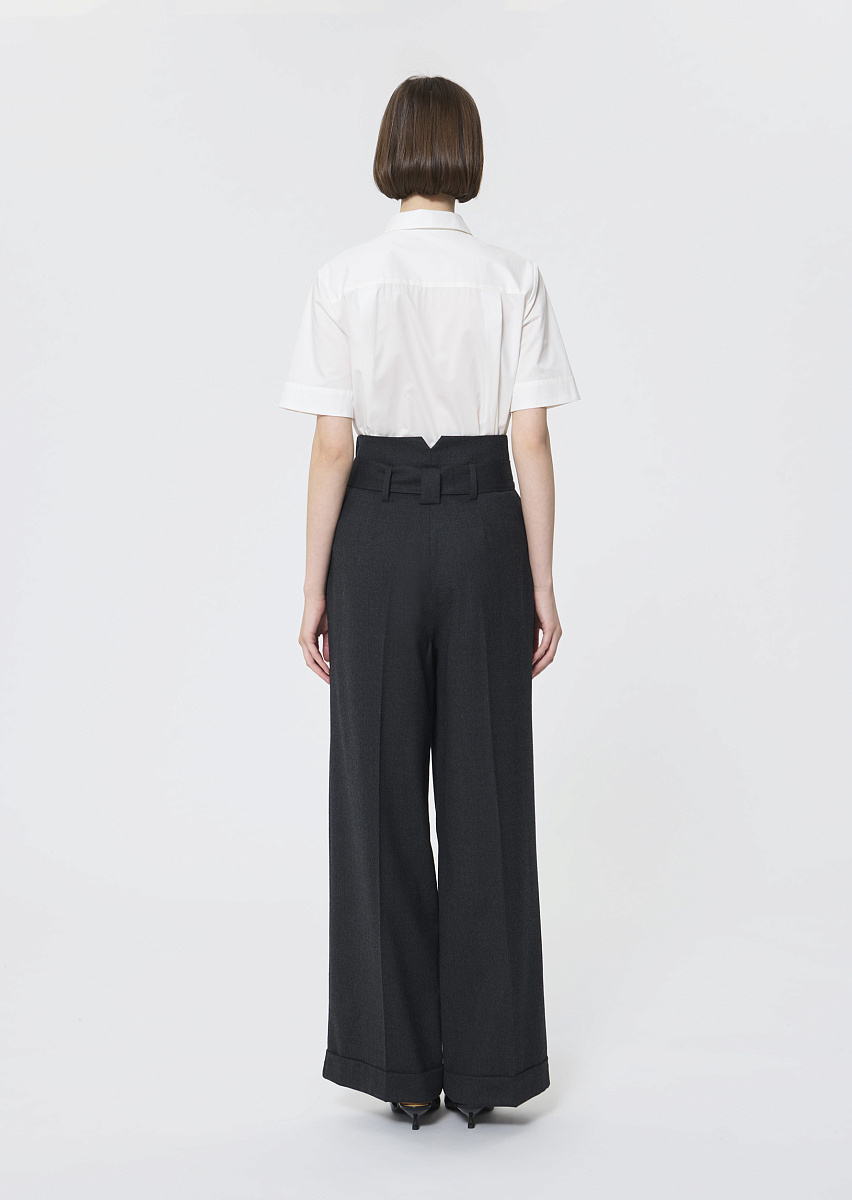 Pia брюки серого цвета с эффектом меланж