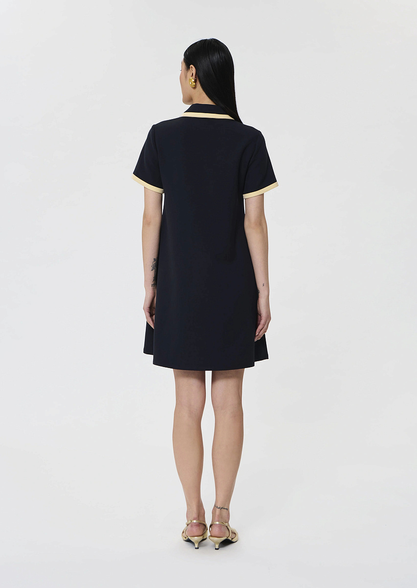 Rubina темно-синее платье из двойной ткани