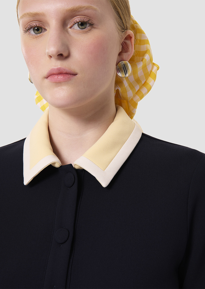 Темно-синее платье Ritournelle из двойной ткани