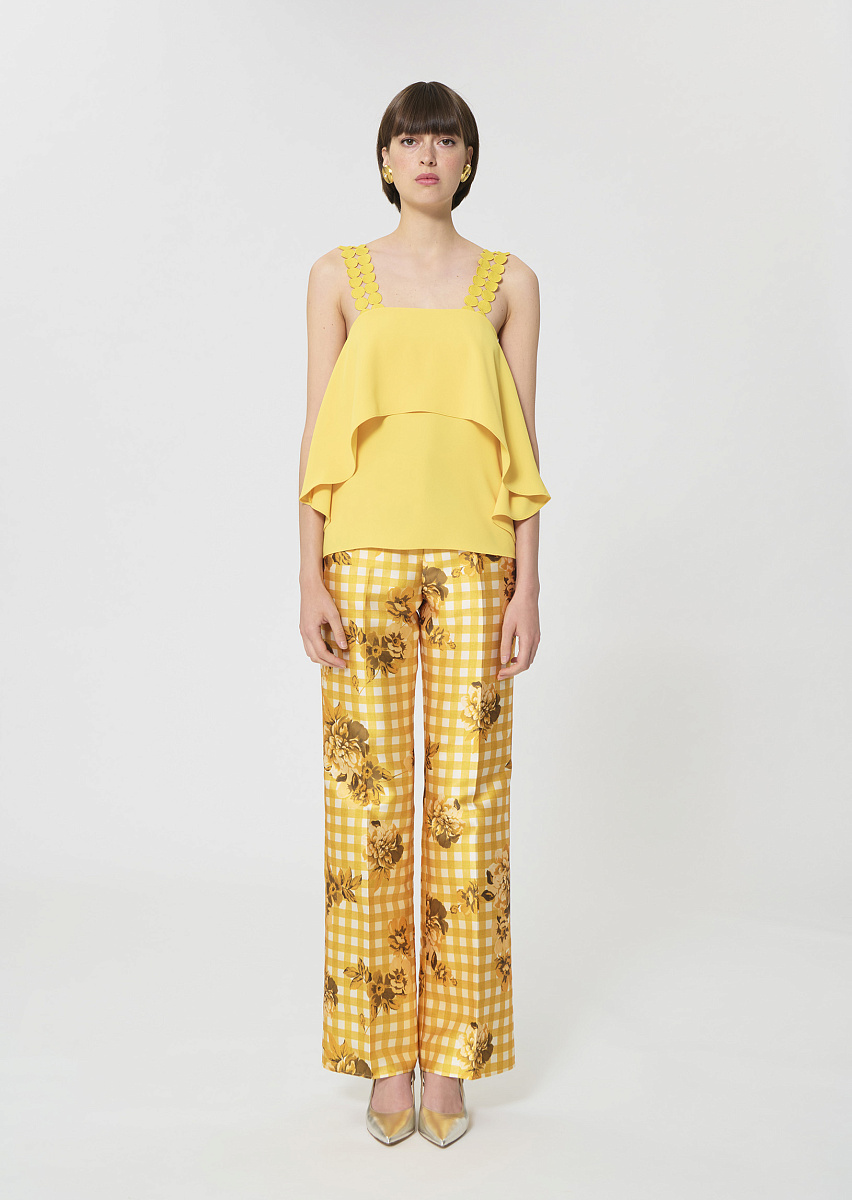Tosca желтый топ из струящегося крепа