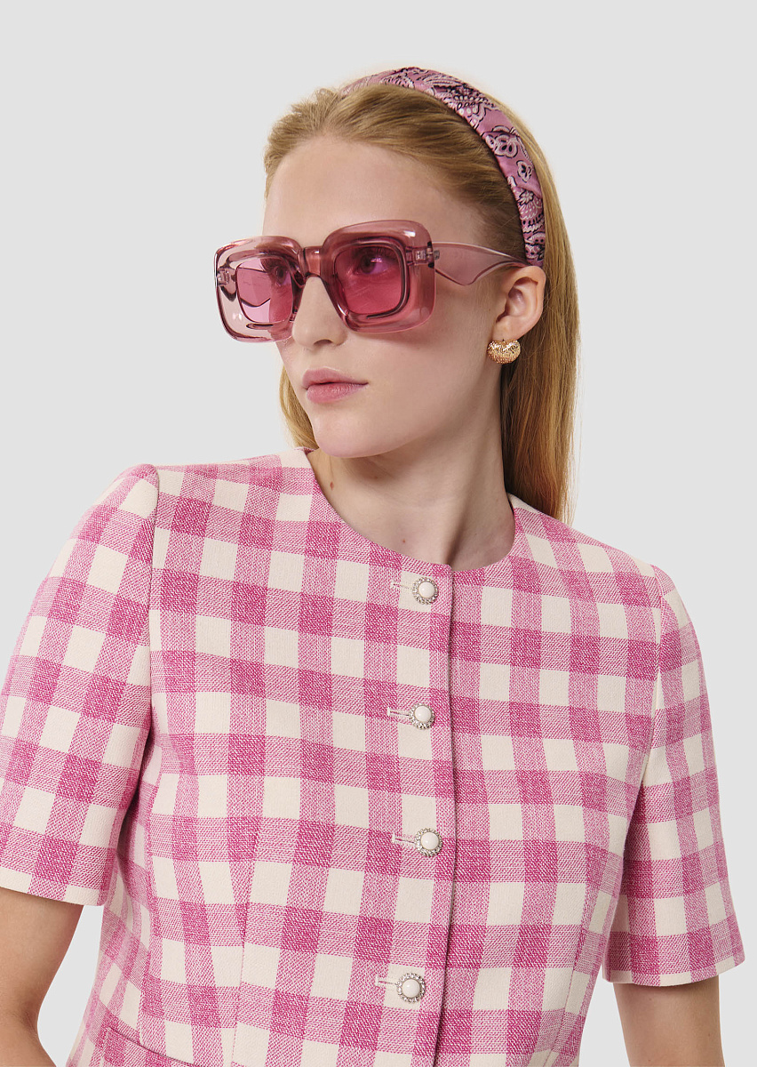 Розовый жакет Vanita в клетку виши