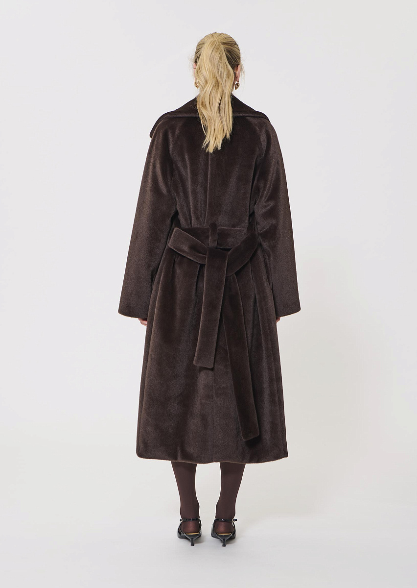 Michelle шуба из искусственного меха в шоколадном цвете