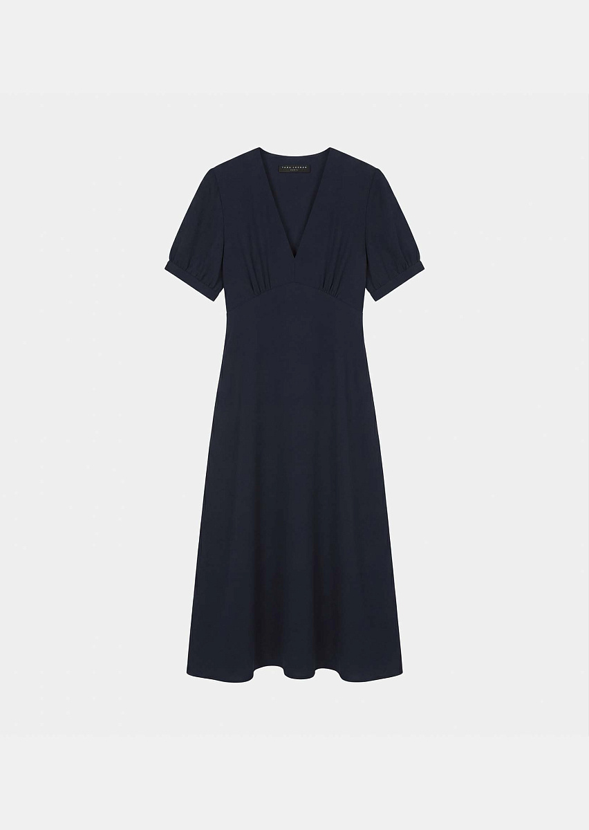 Robbie темно-синее платье из струящегося крепа