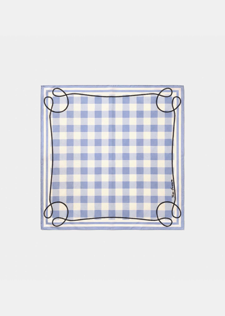 Eddie платок из хлопка в небесно-голубую клетку