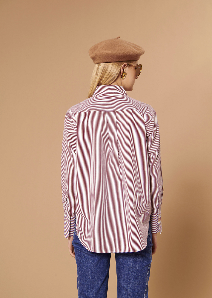 Carrie бордовая блуза из хлопкового поплина Carrie бордовая блуза из хлопкового поплина