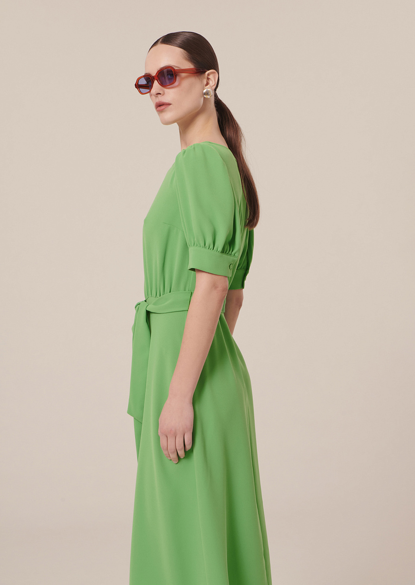 Rillytis зеленое платье из крепа
