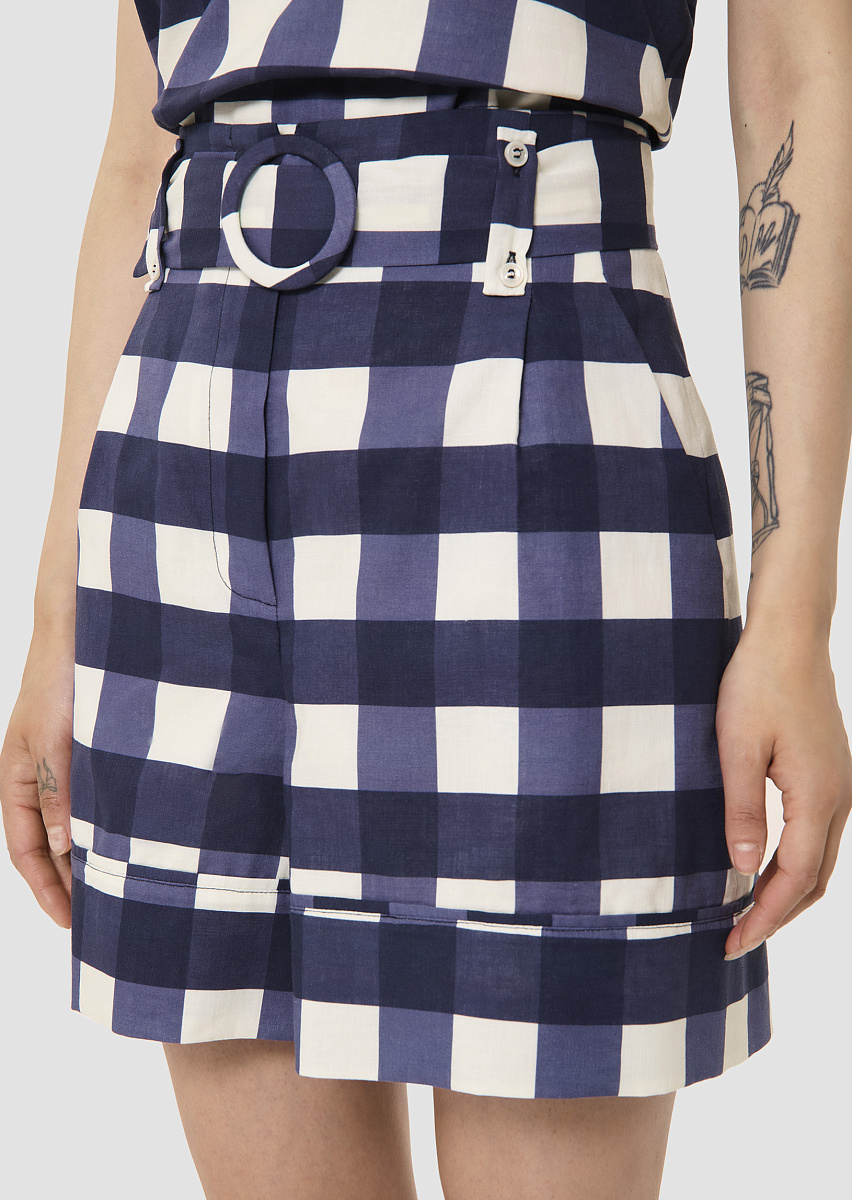 Шорты в темно-синюю клетку виши Shelby Шорты в темно-синюю клетку виши Shelby