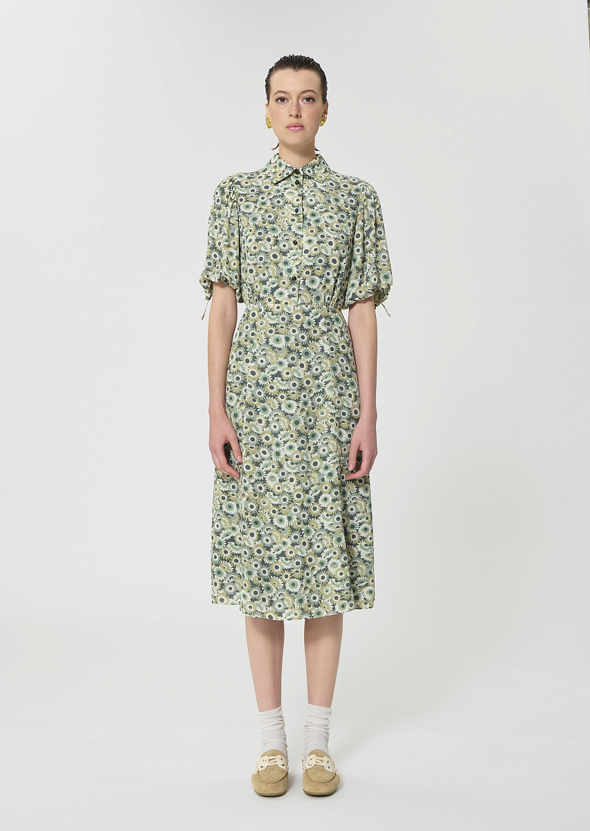 Rachel зеленое платье с цветочным принтом