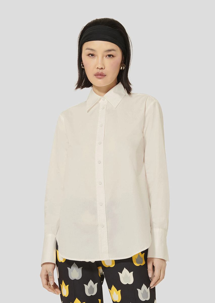 Clarisse белая блуза из хлопкового поплина Clarisse белая блуза из хлопкового поплина