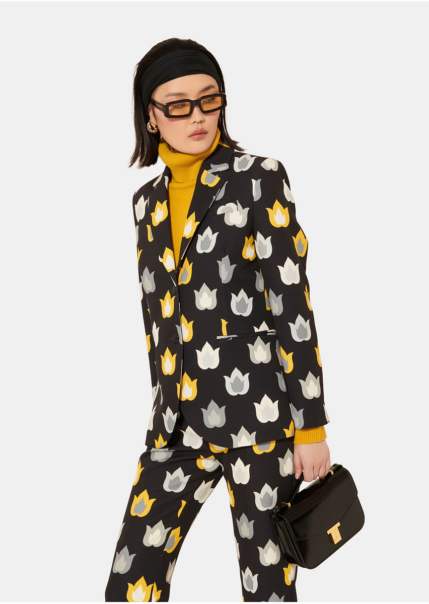 Черный жакет Vinicio с принтом Черный жакет Vinicio с принтом