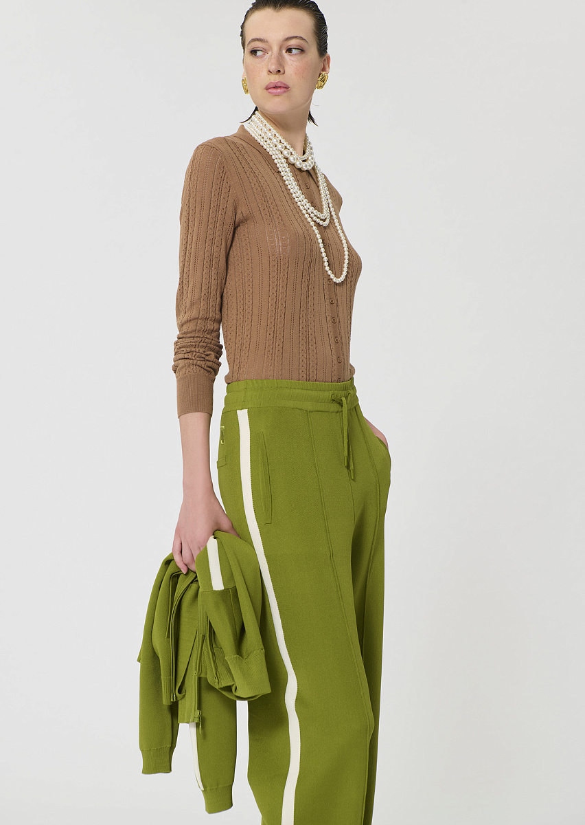 Paco бежевый кардиган из шелковистого хлопка