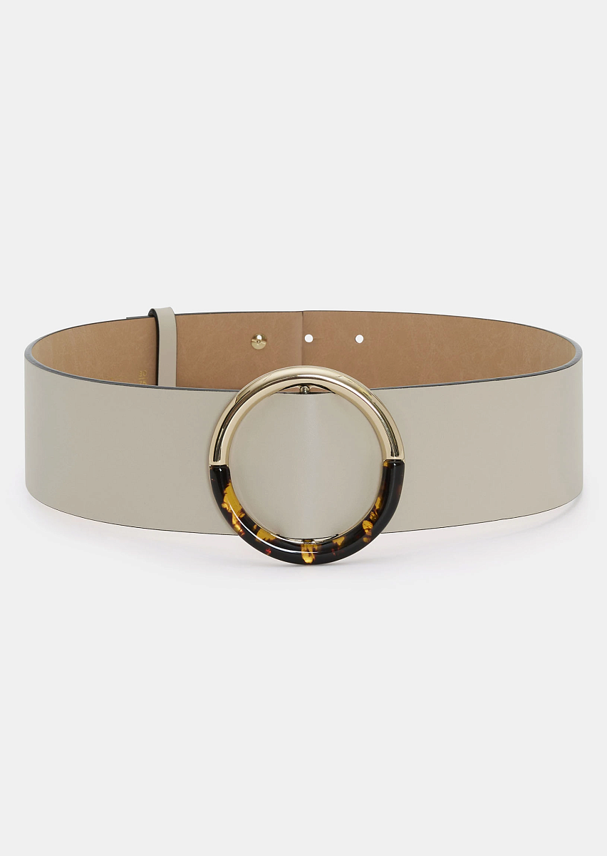 Lauren ремень из гладкой кожи цвета экрю