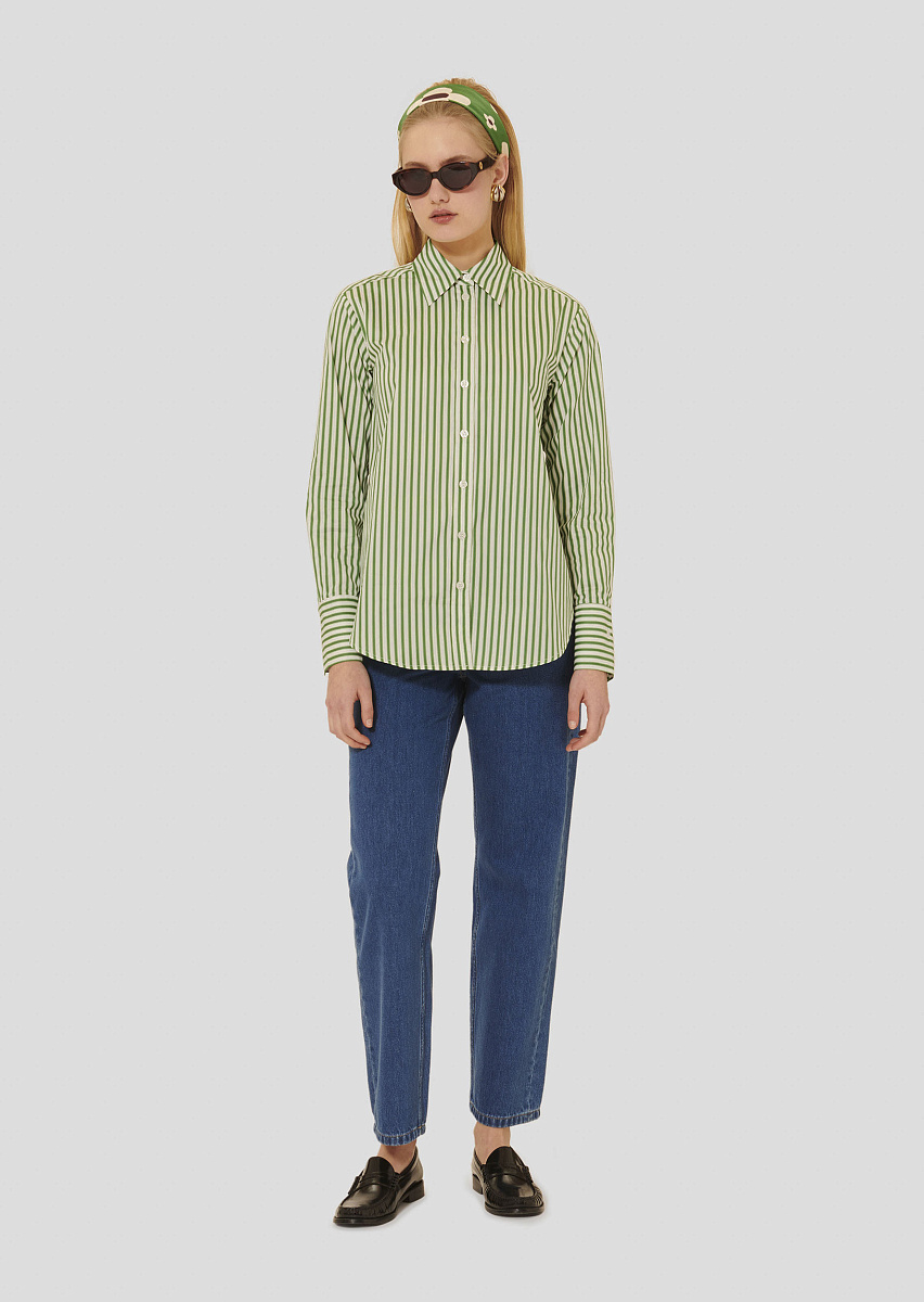 Clarisse рубашка в зеленую полоску