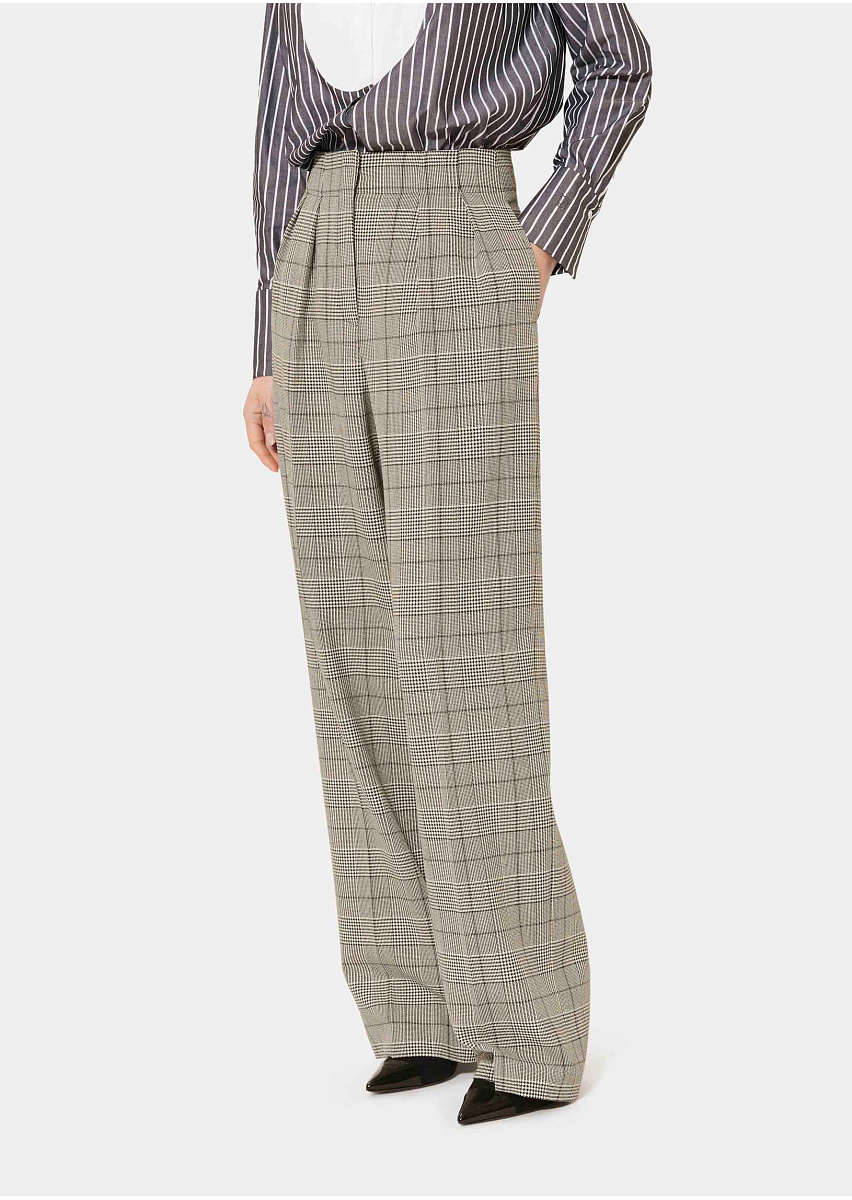 Серые брюки Parigi с принтом "Принц Уэльский" Серые брюки Parigi с принтом "Принц Уэльский"