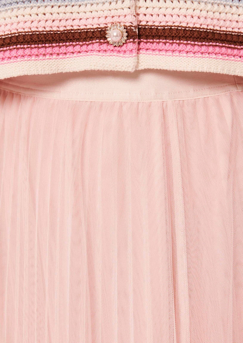 Juillet светло-розовая юбка из плиссированного тюля
