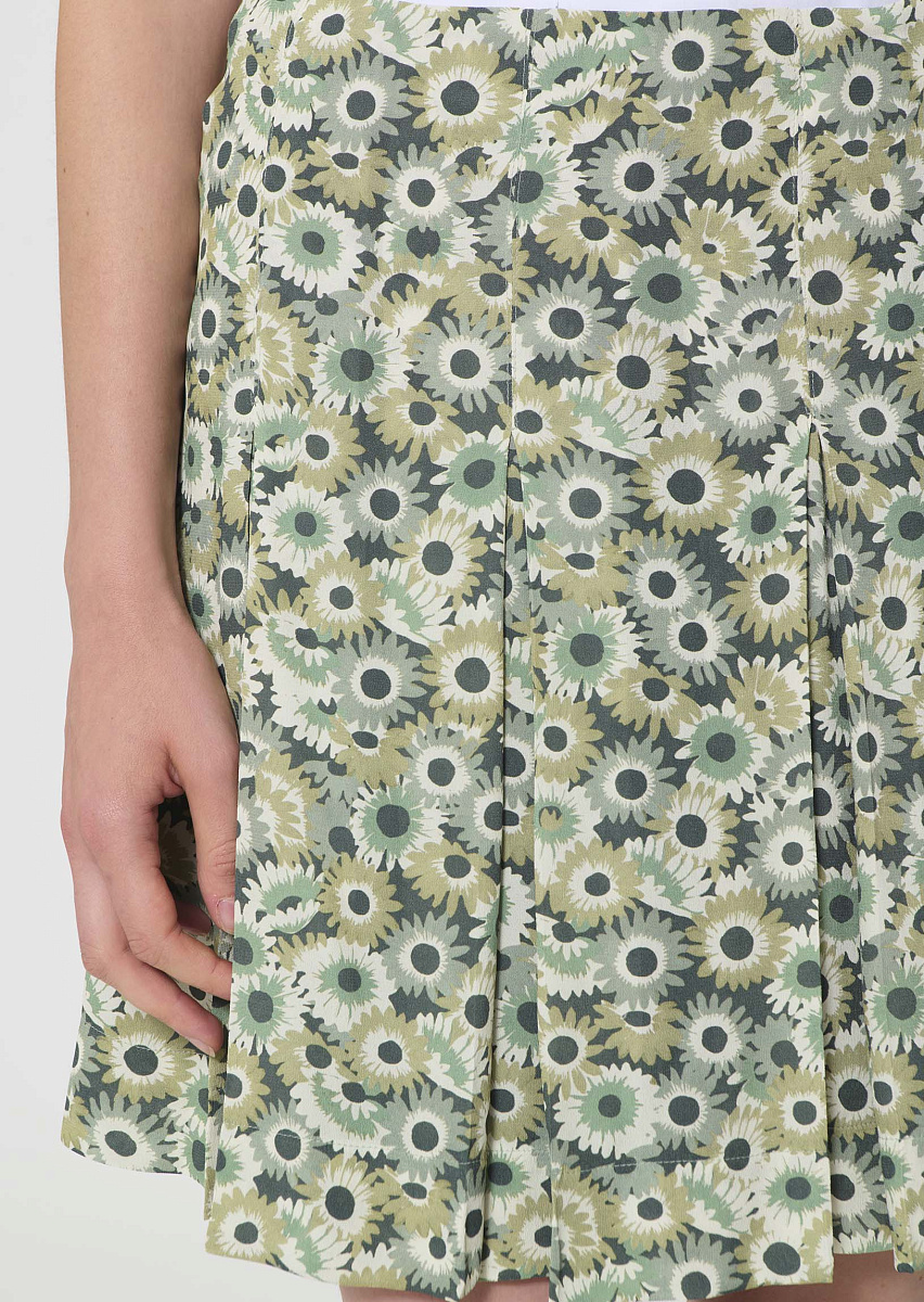 Justine зеленая юбка с цветочным принтом