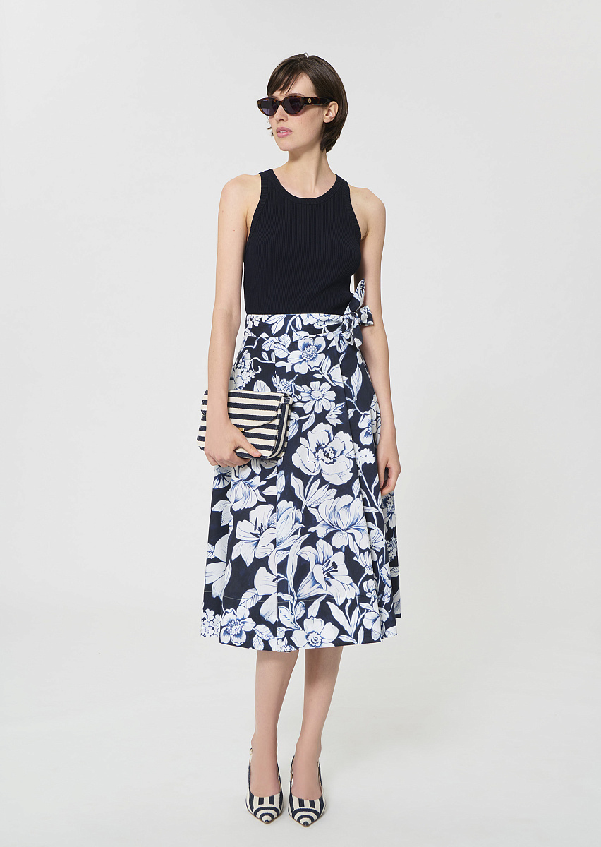 Trish темно-синий топ из трикотажа в рубчик Trish темно-синий топ из трикотажа в рубчик