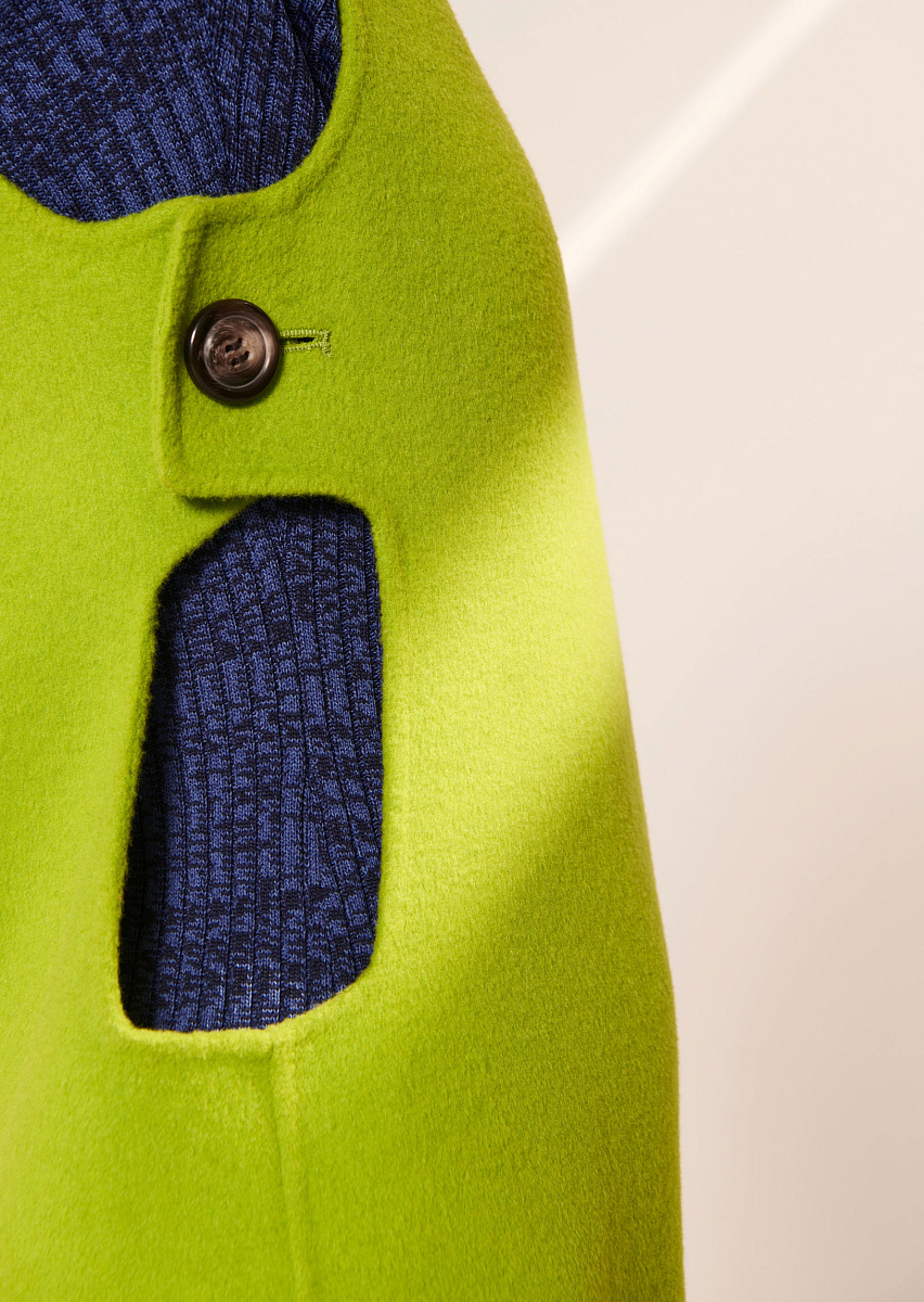 Roma зеленое платье из двусторонней шерсти