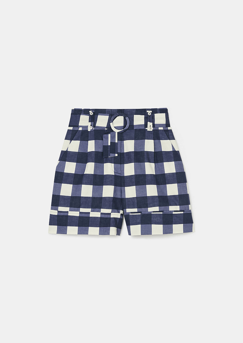 Шорты в темно-синюю клетку виши Shelby