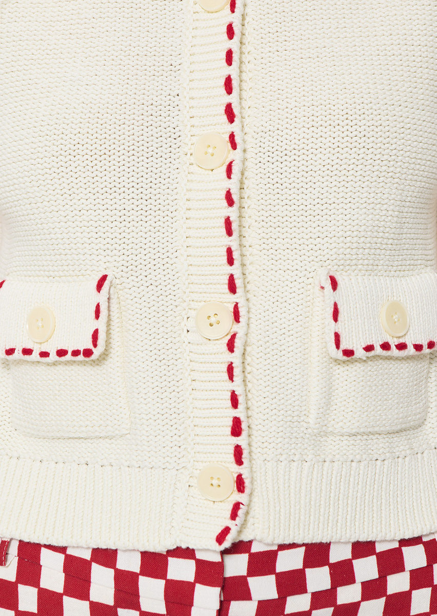 Gill трикотажный жилет из хлопка в цвете экрю Gill трикотажный жилет из хлопка в цвете экрю