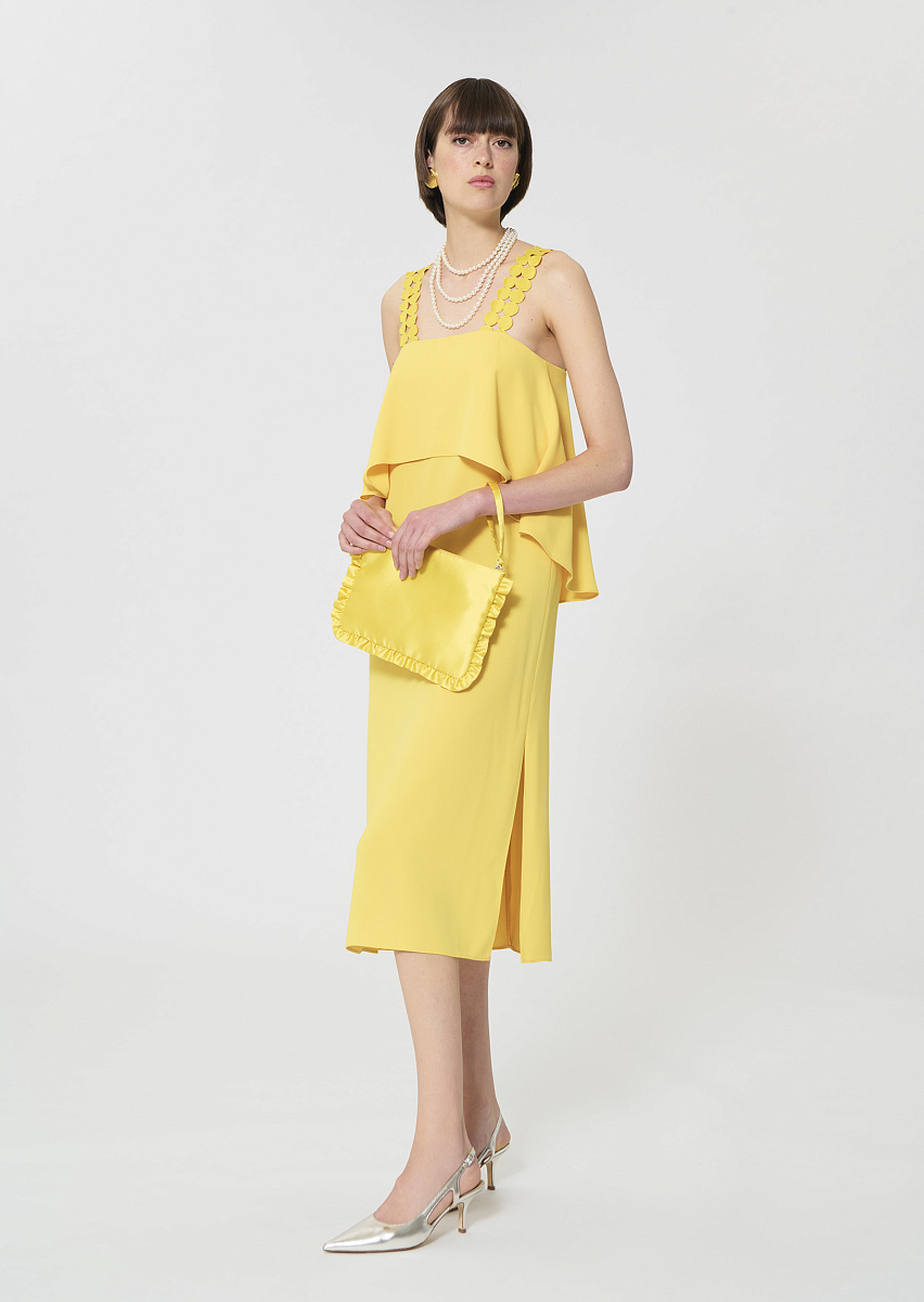 Rochas желтое платье из струящегося крепа