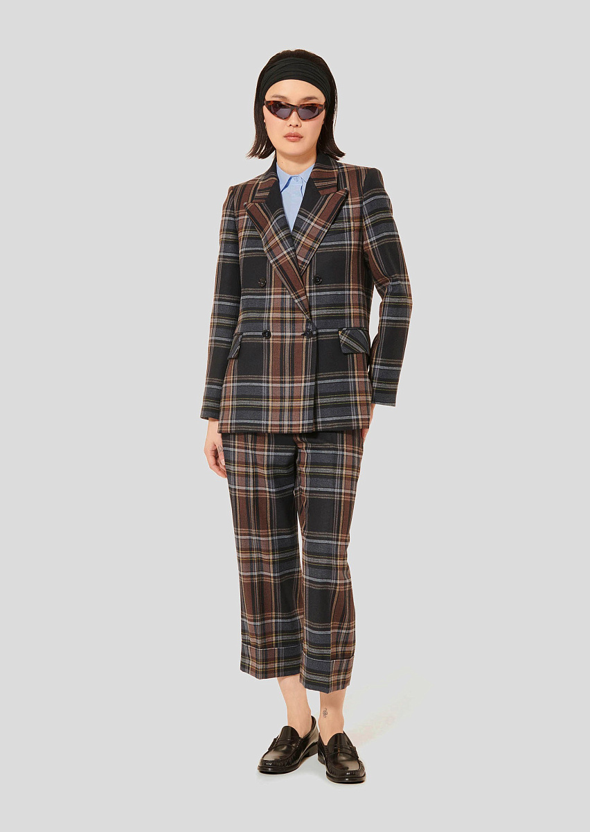 Темно-синий жакет в клетку Valson Темно-синий жакет в клетку Valson