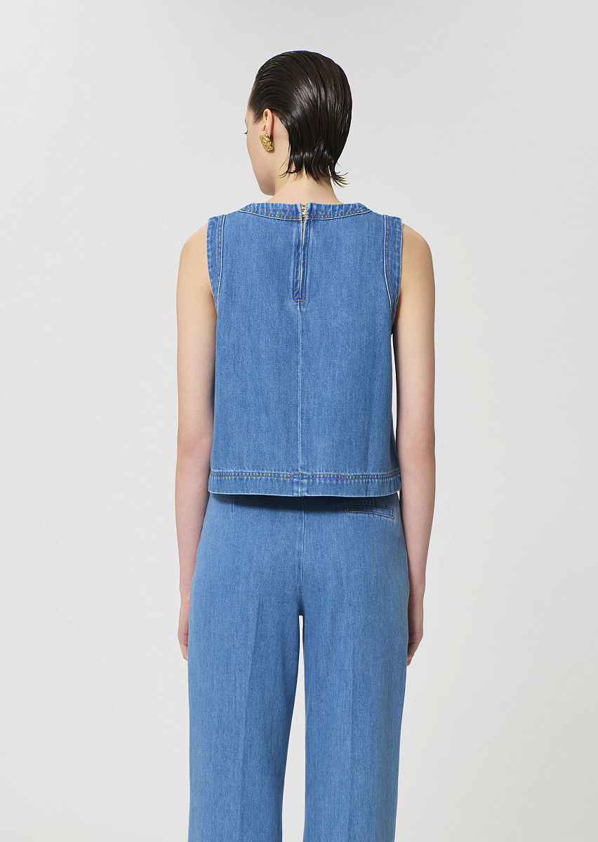 Tipi топ из голубого денима с выбеленным эффектом