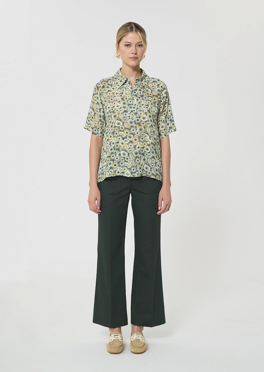 Tonina зеленый топ с цветочным принтом