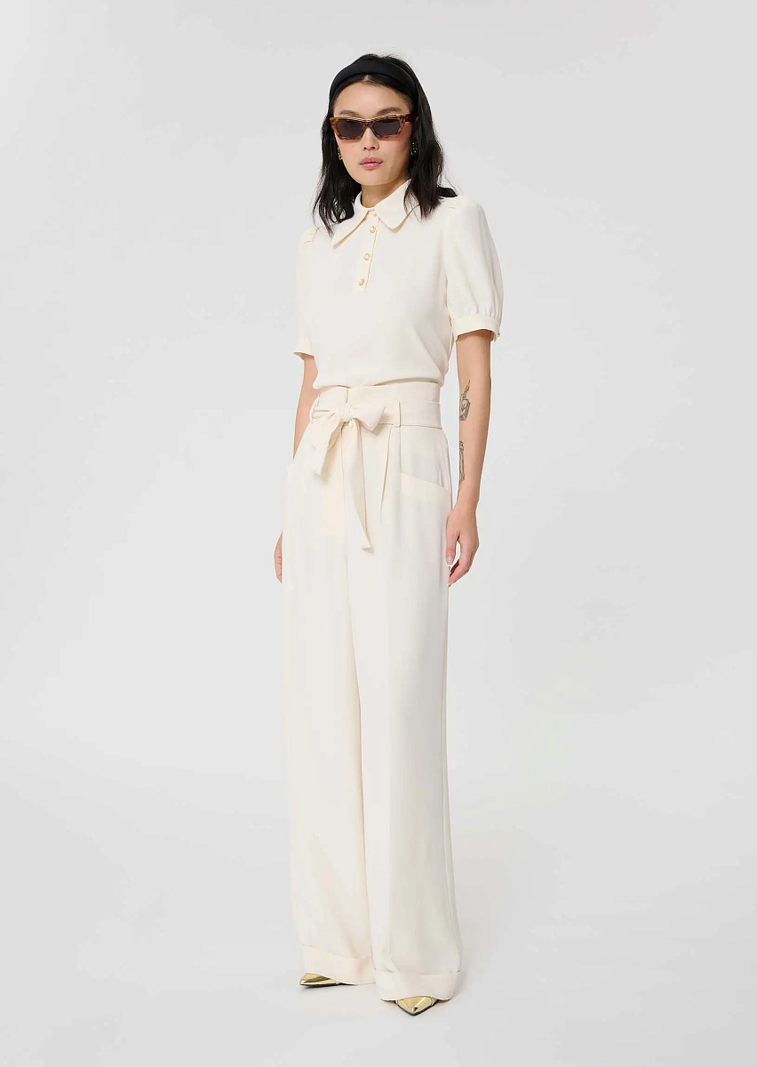 Pia брюки из крепа цвета экрю
