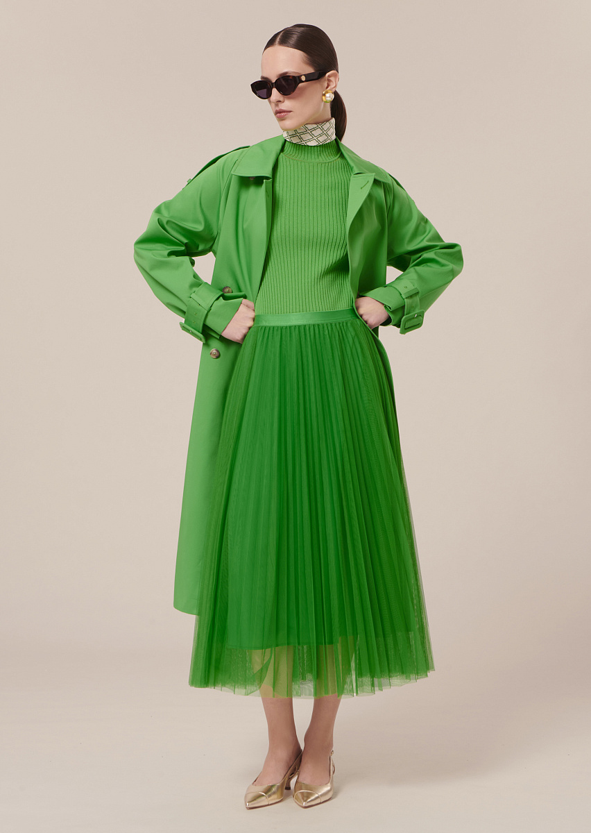 Juillet юбка из зеленого плиссированного тюля