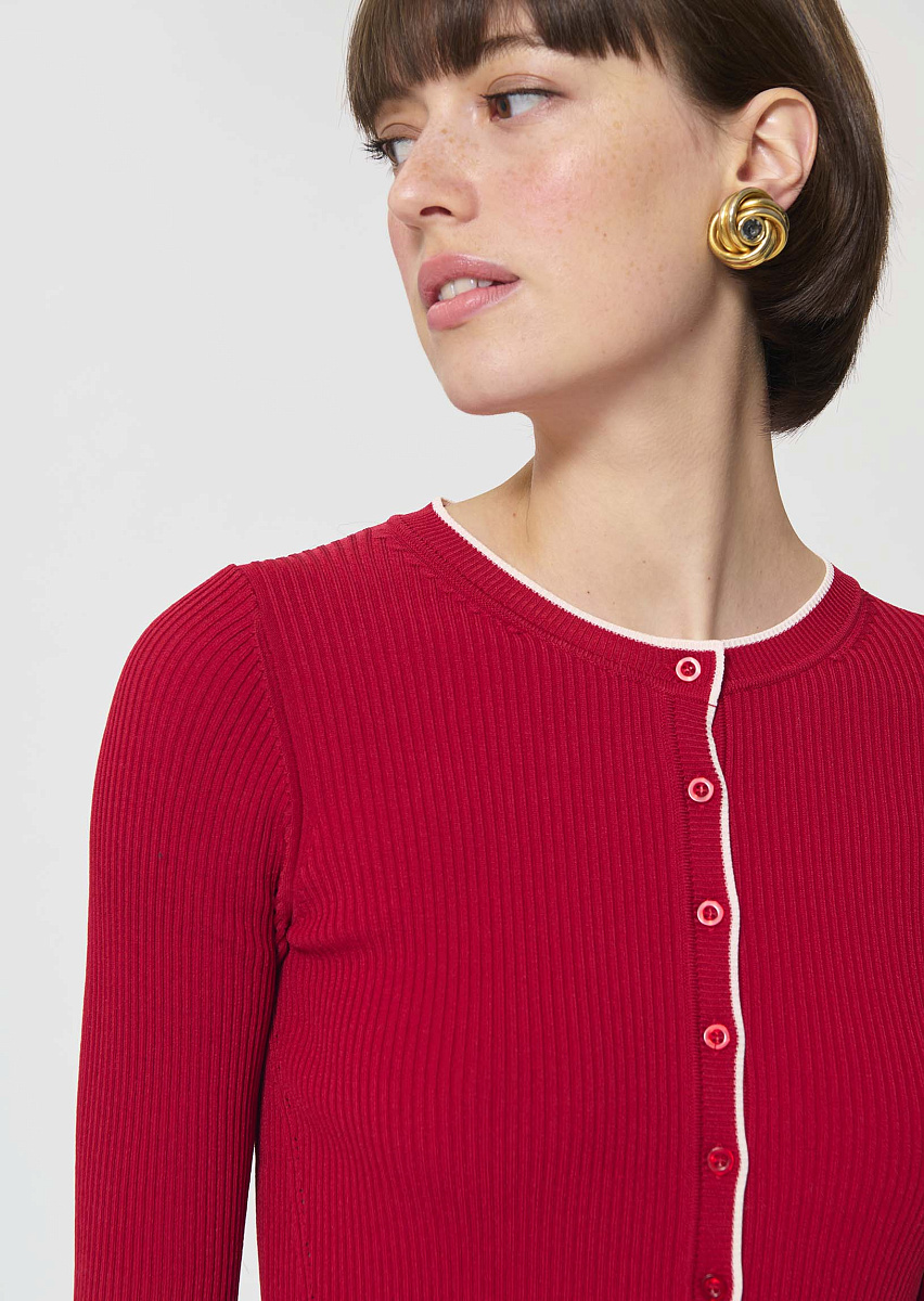 Gipsy красный кардиган в рубчик